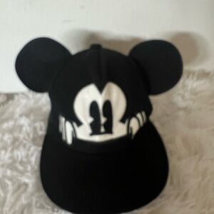 Black Cartoon Ear Snapback Cap with Character Face NWOT